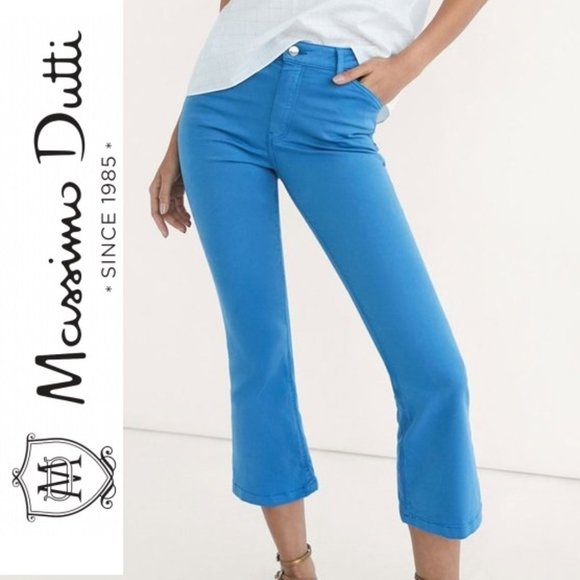Massimo Dutti Pants - Massimo Dutti Skinny Fit Blue Flare Pants